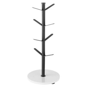 Mug Holder Tree with Marble Base, 8 Hooks Coffee Cup Holder for Counter, Carbon Steel Mug Tree Cup Rack Stand