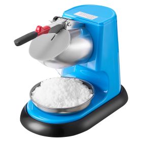 Ice Crusher Machine, 220lbs Per Hour Electric 4 Blades Snow Cone Maker, Stainless Steel Shaved Ice Machine with Bowl and Cover