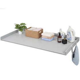 Washer Dryer Countertop, 54 x 27.5 in Wooden Washer and Dryer Topper with Edge & 2 Hooks